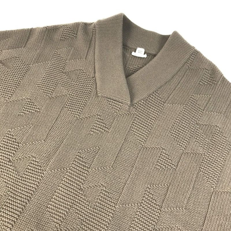 Hermes Poncho H Logo Wool Brown