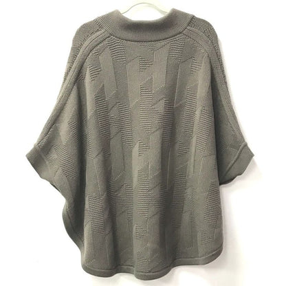 Hermes Poncho H Logo Wool Brown