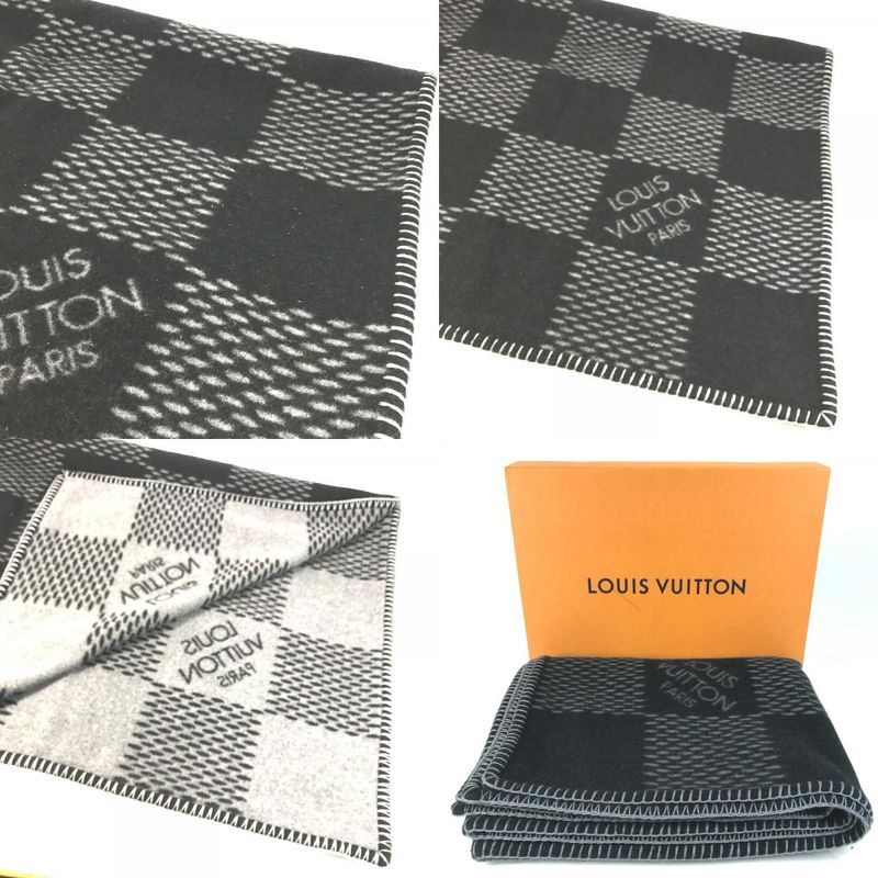 Louis Vuitton Blanket Cuverture Damier Classic M76561 Wool/cashmere Black