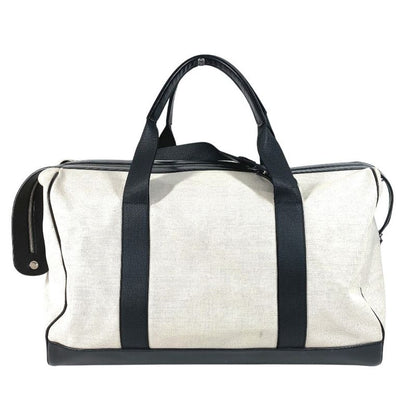 Balenciaga Boston Bag Logo 392010 Leather / Canvas Black