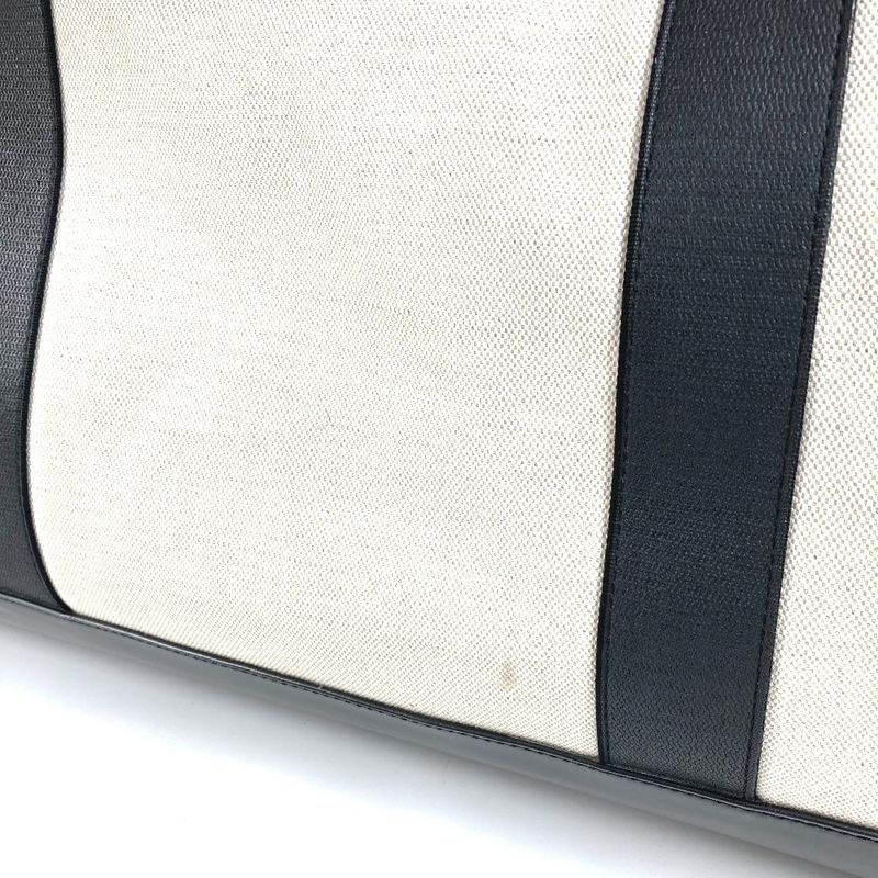 Balenciaga Boston Bag Logo 392010 Leather / Canvas Black