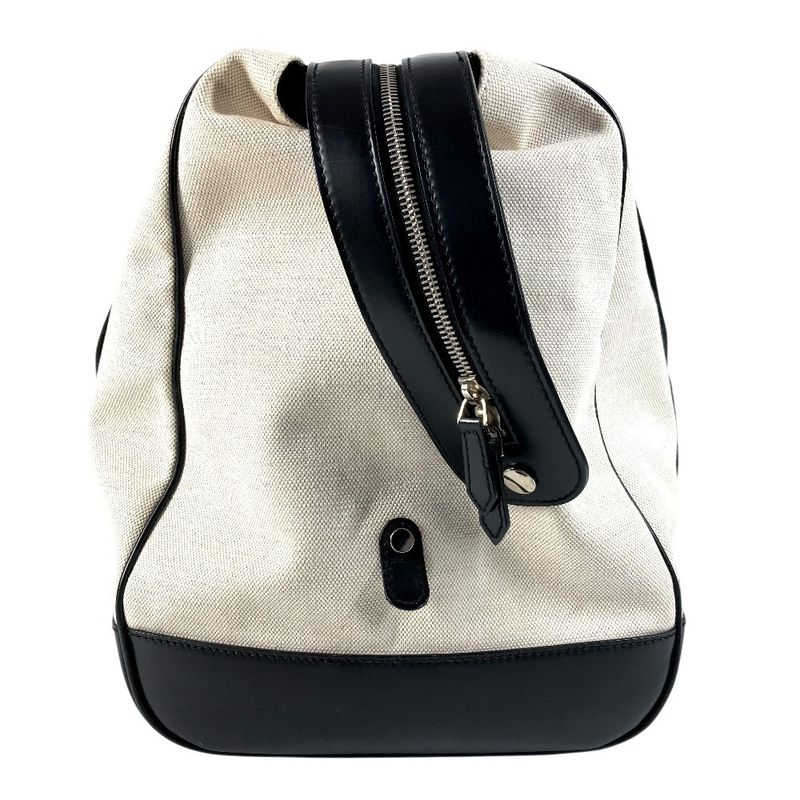 Balenciaga Boston Bag Logo 392010 Leather / Canvas Black