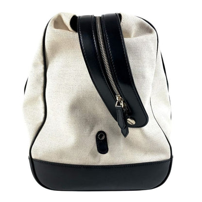 Balenciaga Boston Bag Logo 392010 Leather / Canvas Black