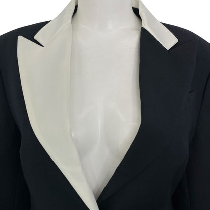 Loewe Jacket Current Wool Peaked Lapel Black White Size 38