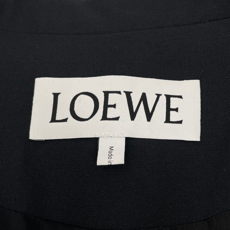 Loewe Jacket Current Wool Peaked Lapel Black White Size 38