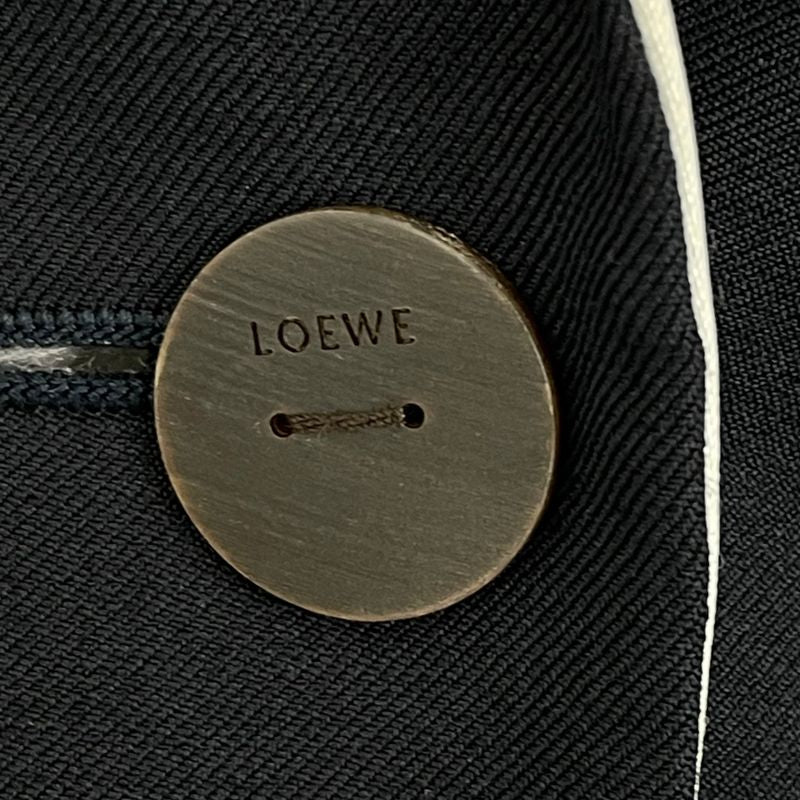 Loewe Jacket Current Wool Peaked Lapel Black White Size 38
