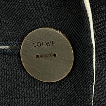 Loewe Jacket Current Wool Peaked Lapel Black White Size 38