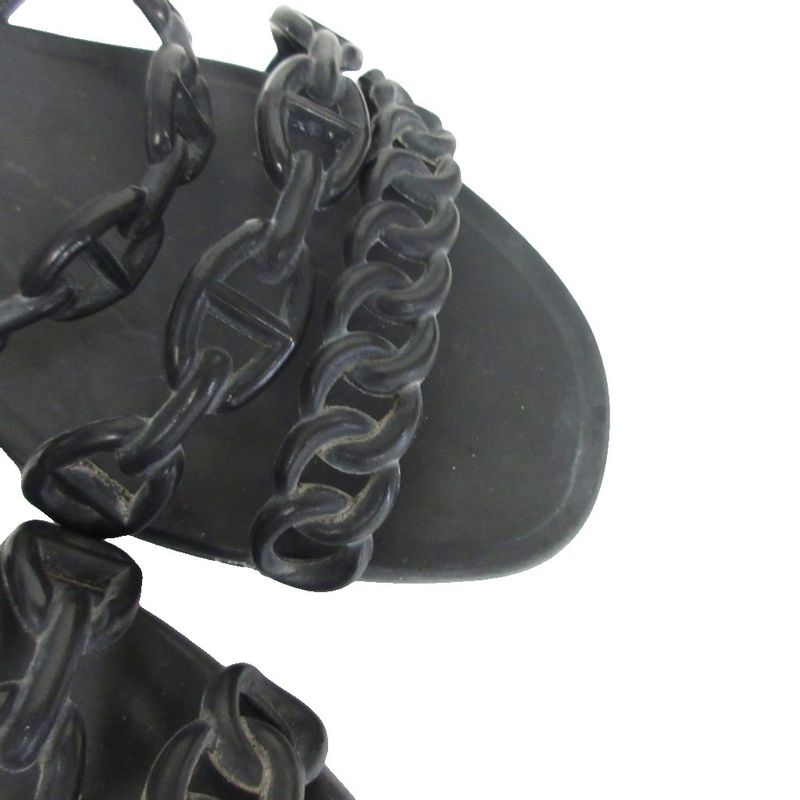 Hermes Rivage Rubber Sandals Chaine D'ancre 181169z Black 36 - MNK2