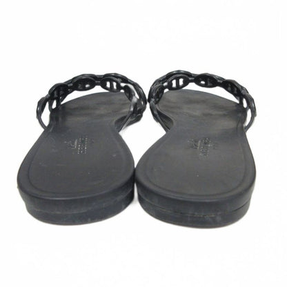 Hermes Rivage Rubber Sandals Chaine D'ancre 181169z Black 36 - MNK2