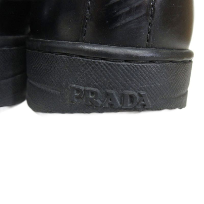 Prada Leather Sneaker Dnc112 All Leather Sneaker Low Cut Black 7 1 2 - MNK2