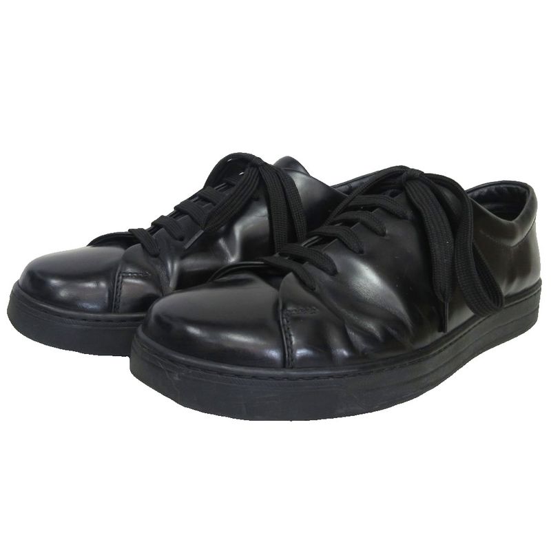 Prada Leather Sneaker Dnc112 All Leather Sneaker Low Cut Black 7 1 2 - MNK2