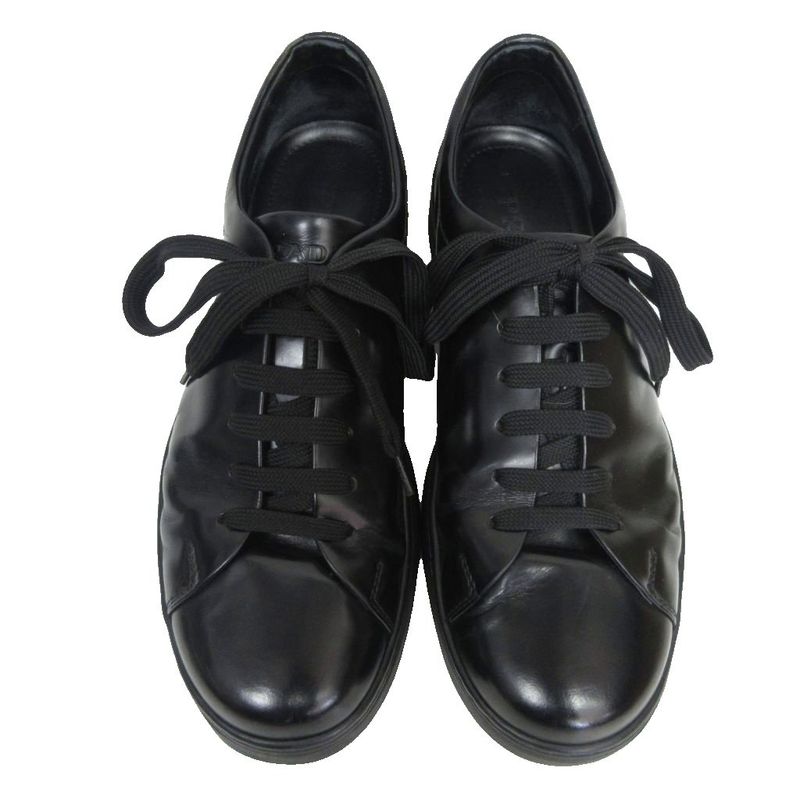Prada Leather Sneaker Dnc112 All Leather Sneaker Low Cut Black 7 1 2 - MNK2