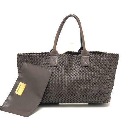 Bottega Veneta Tote Intrecciato Cabas MM 115664 Leather Brown