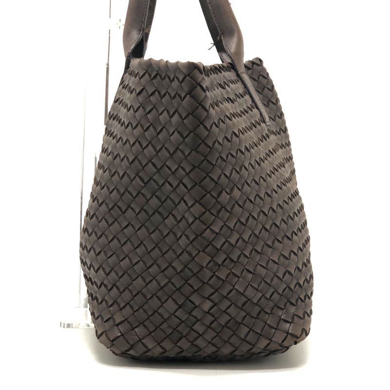 Bottega Veneta Tote Intrecciato Cabas MM 115664 Leather Brown