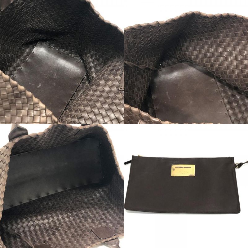 Bottega Veneta Tote Intrecciato Cabas MM 115664 Leather Brown