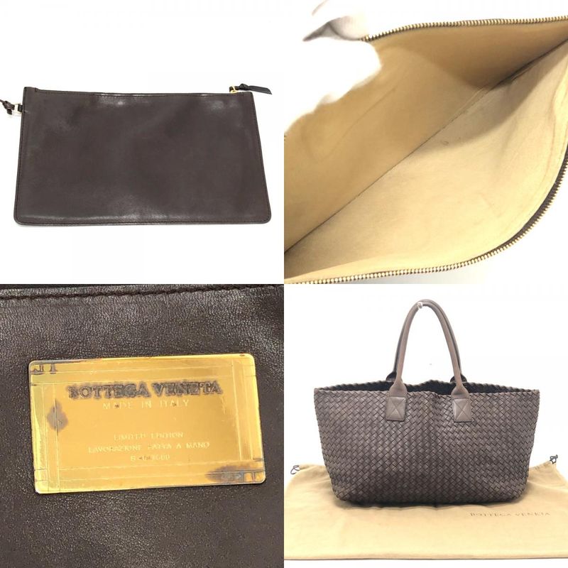 Bottega Veneta Tote Intrecciato Cabas MM 115664 Leather Brown