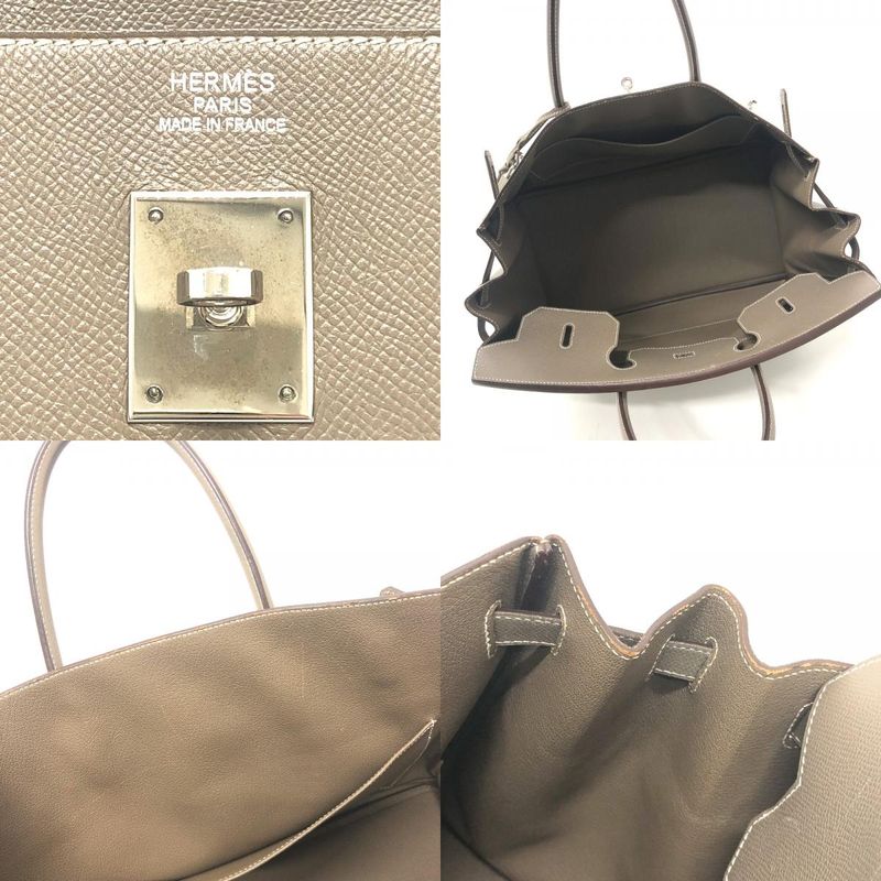 Hermes Handbag Birkin 40 Vaux Epson Svhardware Etoupe Brown