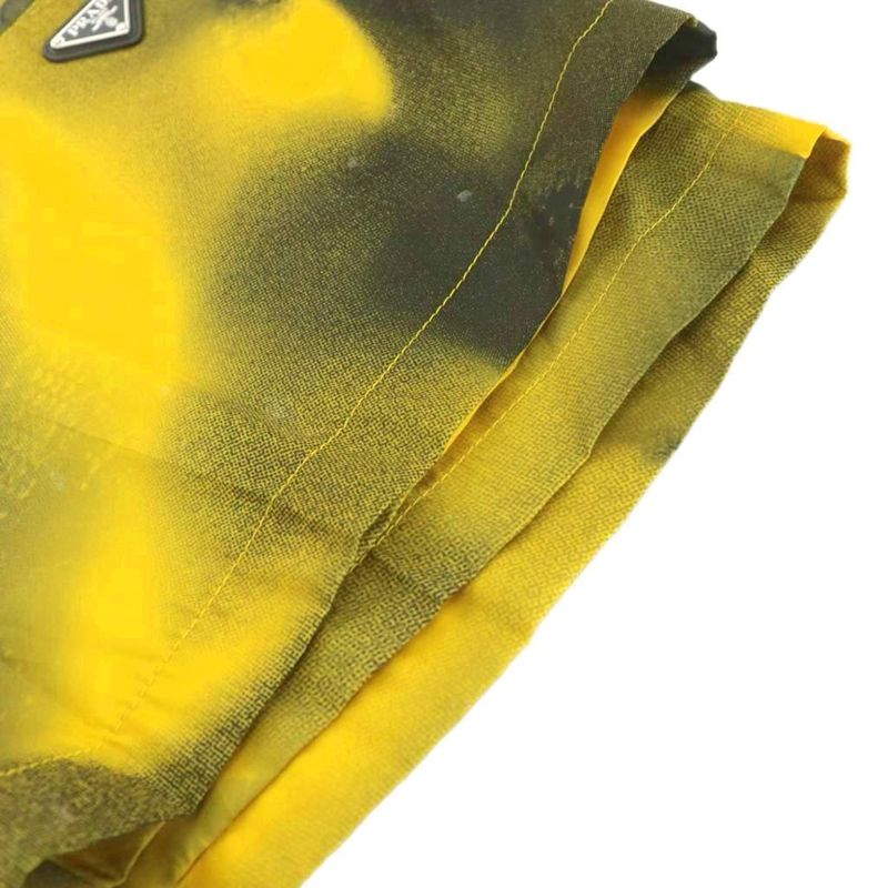 Prada Bermuda Shorts Half Pants Flower Print 48 Yellow Spg32 AN63 AA