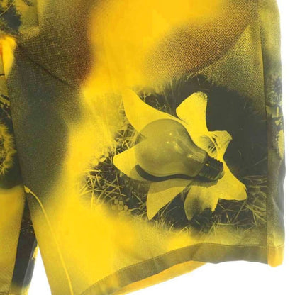 Prada Bermuda Shorts Half Pants Flower Print 48 Yellow Spg32 AN63 AA
