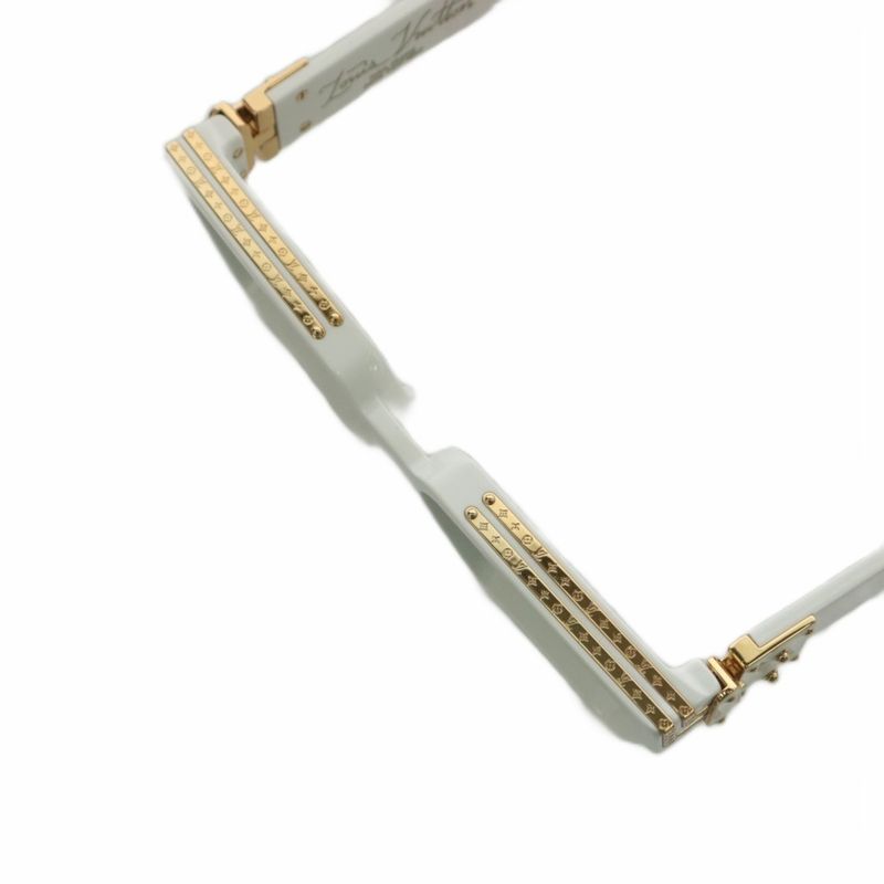 Louis Vuitton 1.1 Millionaire LV Logo Mirror Sunglasses 58□17 145 White Z1166e