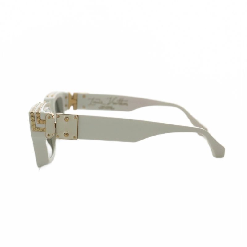 Louis Vuitton 1.1 Millionaire LV Logo Mirror Sunglasses 58□17 145 White Z1166e