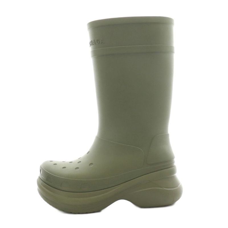 Balenciaga X Crocs 22SS Clog Boot 2.0 Army Green Clog Boots Long Boots Logo