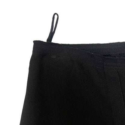 Prada Front Pleated Flared Skirt Knee Length 36 Black