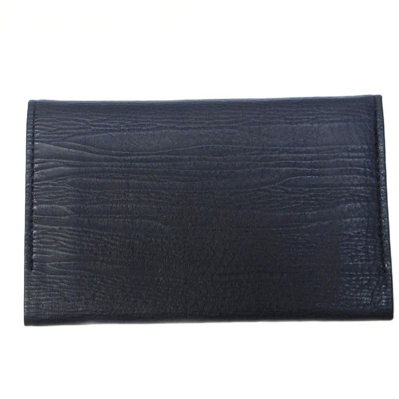 Balenciaga Card Case Business Card Holder Fold Logo Shape Stamped Black Ibo81