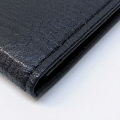 Balenciaga Card Case Business Card Holder Fold Logo Shape Stamped Black Ibo81
