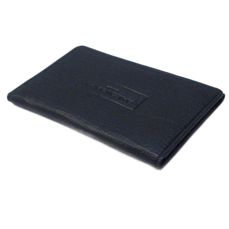 Balenciaga Card Case Business Card Holder Fold Logo Shape Stamped Black Ibo81