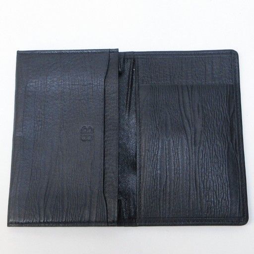 Balenciaga Card Case Business Card Holder Fold Logo Shape Stamped Black Ibo81