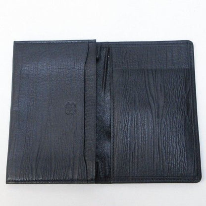 Balenciaga Card Case Business Card Holder Fold Logo Shape Stamped Black Ibo81