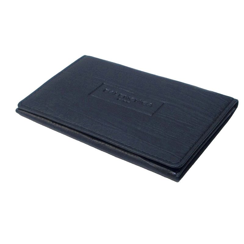 Balenciaga Card Case Business Card Holder Fold Logo Shape Stamped Black Ibo81