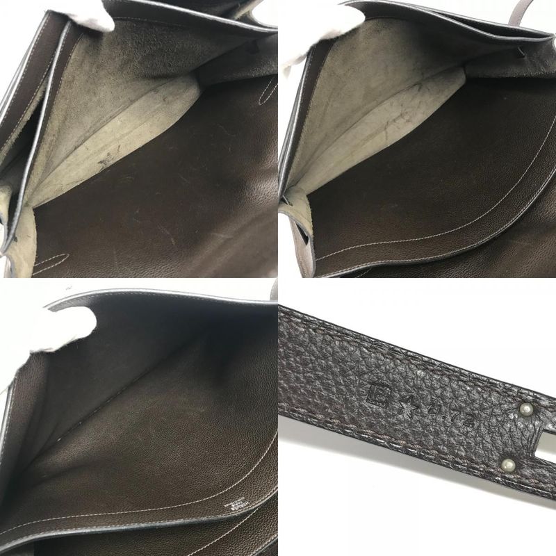 Hermes Briefcase Kelly Depeche 34 Kelly Depeche 34 Leather Dark Brown