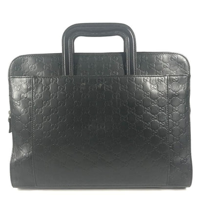 Gucci Briefcase Guccissima GG Logo 152604 Cima Leather Black