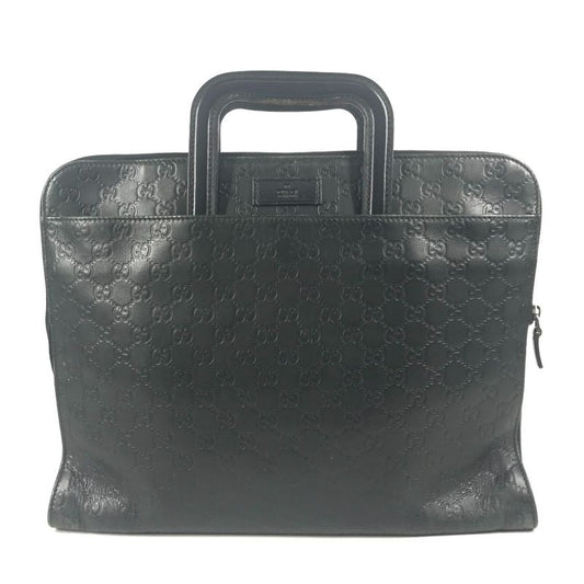 Gucci Briefcase Guccissima GG Logo 152604 Cima Leather Black