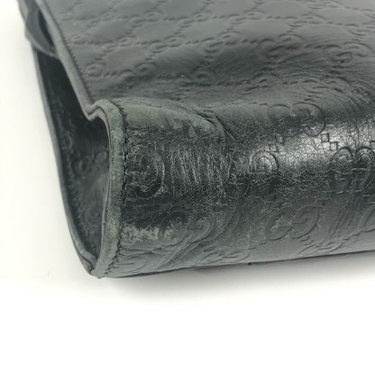 Gucci Briefcase Guccissima GG Logo 152604 Cima Leather Black