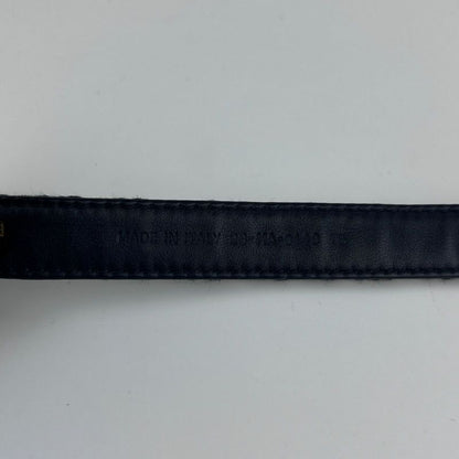 Christian DIOR Trotter Belt 75 Leather Canvas Navy Vintage Women's