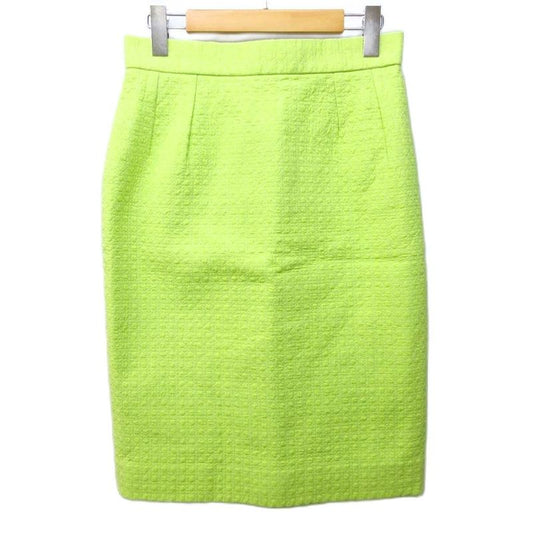 Christian DIOR Long Skirt With Cannage Stitching Design Yellow Green 1106