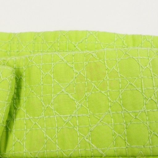 Christian DIOR Long Skirt With Cannage Stitching Design Yellow Green 1106