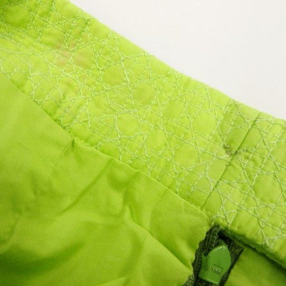 Christian DIOR Long Skirt With Cannage Stitching Design Yellow Green 1106