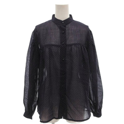 Christian DIOR Blouse Shirt M Navy Blue Navy Dotted Ibo81 FF