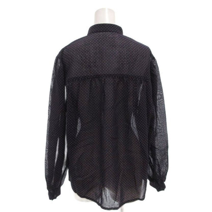 Christian DIOR Blouse Shirt M Navy Blue Navy Dotted Ibo81 FF