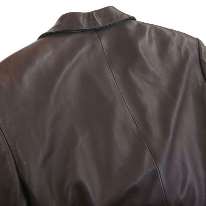 Loewe Lamb Leather Coat Jacket Brown 48 Approx M Ibo81 1107