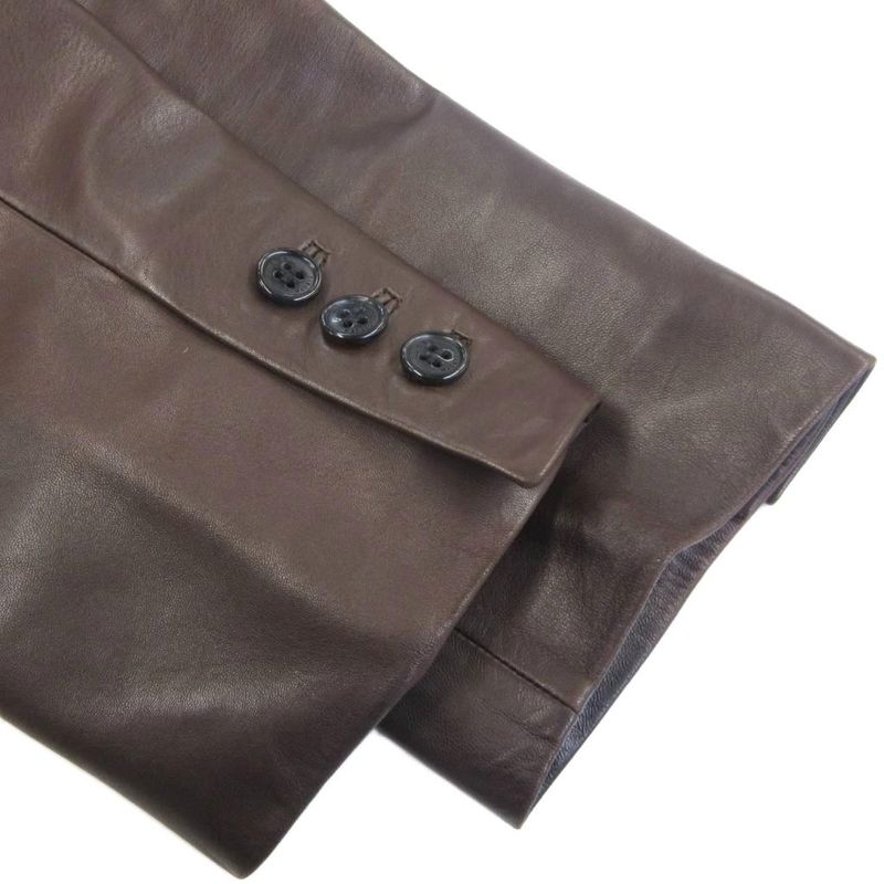 Loewe Lamb Leather Coat Jacket Brown 48 Approx M Ibo81 1107