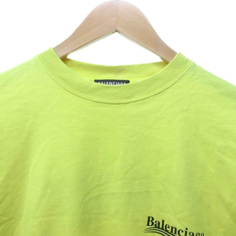 Balenciaga 20SS Campaign Logo Oversize T-shirt Cut And Sleeved Short Yellow XS