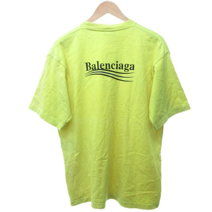 Balenciaga 20SS Campaign Logo Oversize T-shirt Cut And Sleeved Short Yellow XS