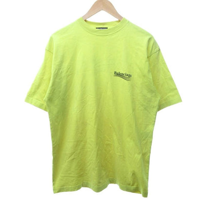 Balenciaga 20SS Campaign Logo Oversize T-shirt Cut And Sleeved Short Yellow XS