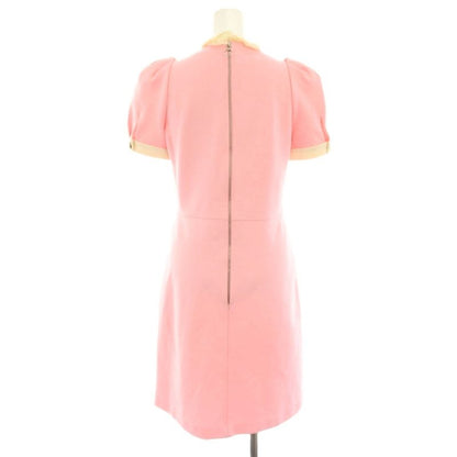 Gucci Jersey Ruffle Dress Knee Length Short Sleeves Puff Sleeves Interlocking