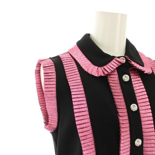 Gucci Pleated Trim Sleeveless Dress Pleated Trim Sleeveless Dress Knee Length